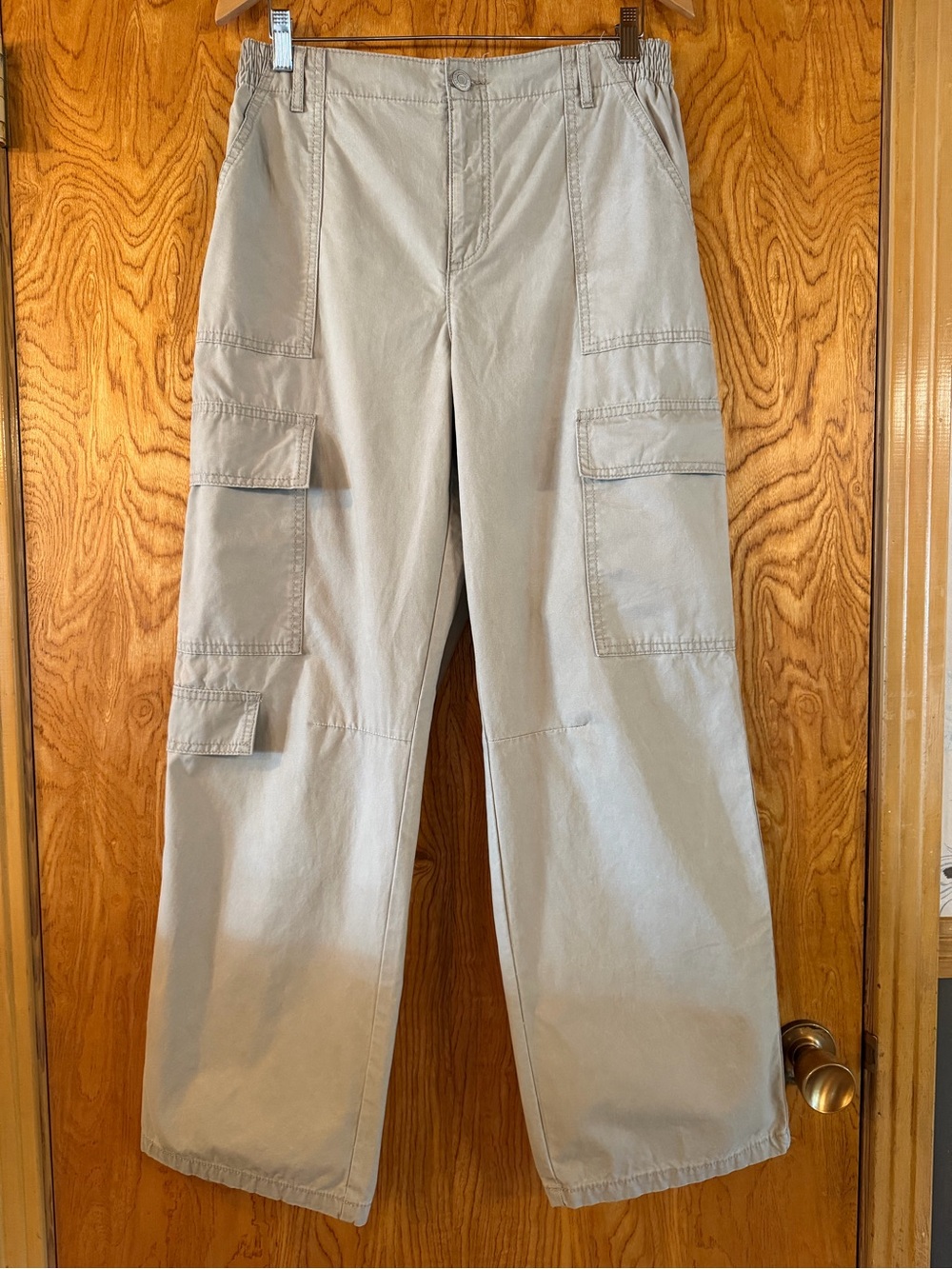 Vanilla Star Beige Cargo Pants with Side Utility Pockets